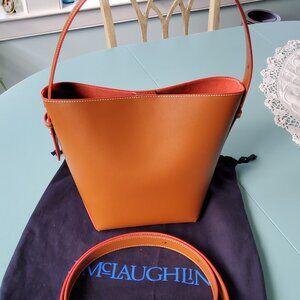 J.McLaughlin Leather Bucket Bag in Tan